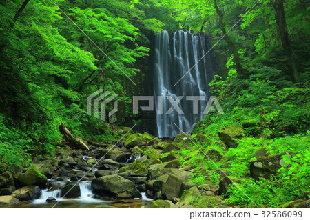Kameda immovable waterfall in summer Kameda immovable waterfall in summer 32586099