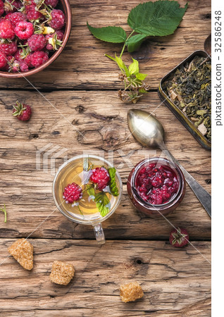 berry tea with raspberries berry tea with raspberries 32586248