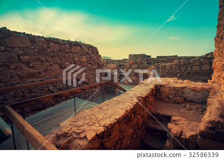 Masada fortress. Ruins of King Herod's palace 32586339