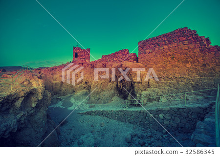 Ruins of King Herod's palace in Judaean Desert. 32586345