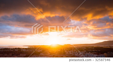 Sunset on Tenerife resort Costa Silencio Sunset on Tenerife resort Costa Silencio 32587346