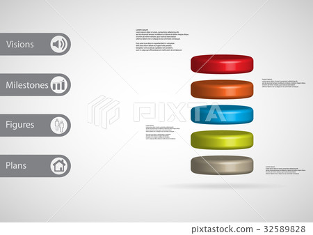 3D illustration infographic template with cylinder 3D illustration infographic template with cylinder 32589828