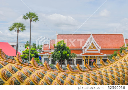 sanctuary,temple, Buddha, symbol of Phaya Nagas wi sanctuary,temple, Buddha, symbol of Phaya Nagas wi 32590036