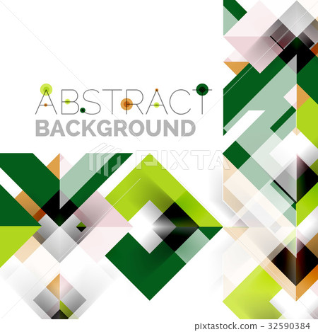 Modern square geometric pattern design on white 32590384