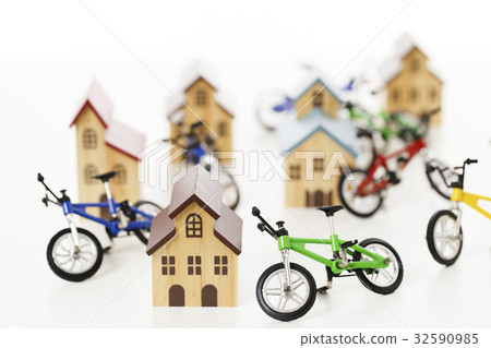 Bicycle illegal parking house House House Residence Housing Housing city Town residential area 32590985