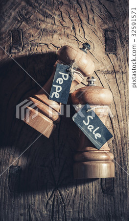 Wooden pepper and salt shaker Wooden pepper and salt shaker 32591571