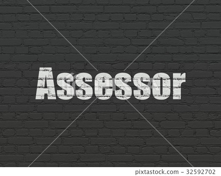 Insurance concept: Assessor on wall background - Stock Illustration