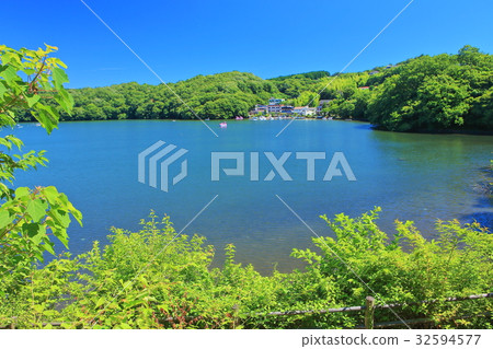 One lake under sunny weather 32594577