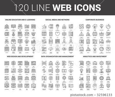 Flat Line Web Icons 32596133