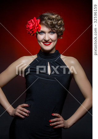 girl dancer in tango dress 32596159