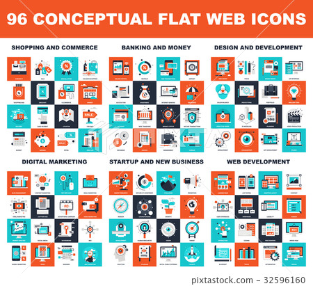 Conceptual Flat Web Icons 32596160
