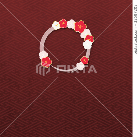 梅花環(背景材料)_ sairei形狀a 梅花環(背景材料)_ sairei形狀a 32597205