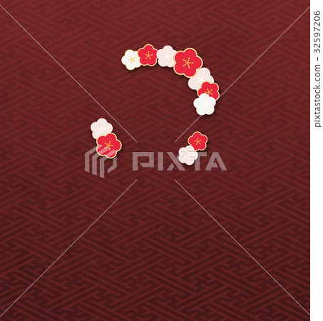 梅花環(背景材料)_ sairei形狀a 梅花環(背景材料)_ sairei形狀a 32597206