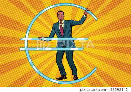 Businessman African prisoner in jail euro money 32598142