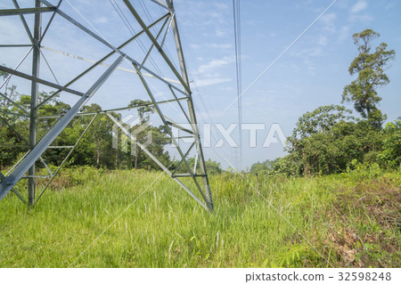 Transmission Tower Line Electricity Steel Pylon Transmission Tower Line Electricity Steel Pylon 32598248