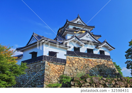 Hikone castle tower and oar 32598431