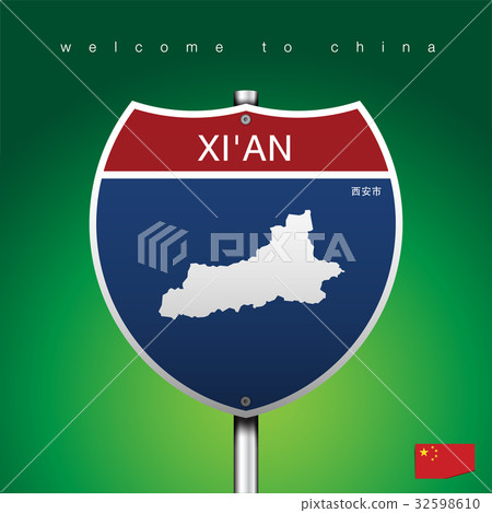 Sign of State American in Road Style 32598610