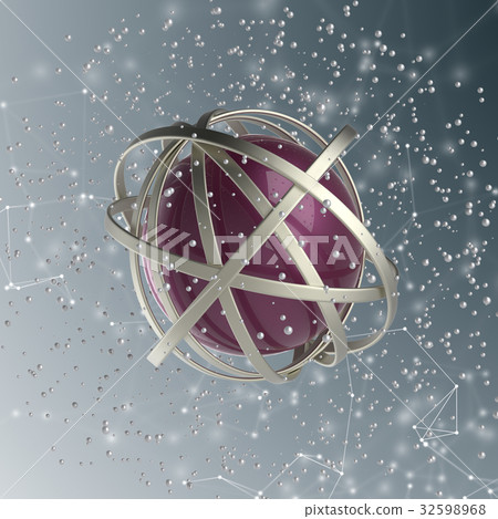 3d sphere of multicolored rings in cloud from 32598968