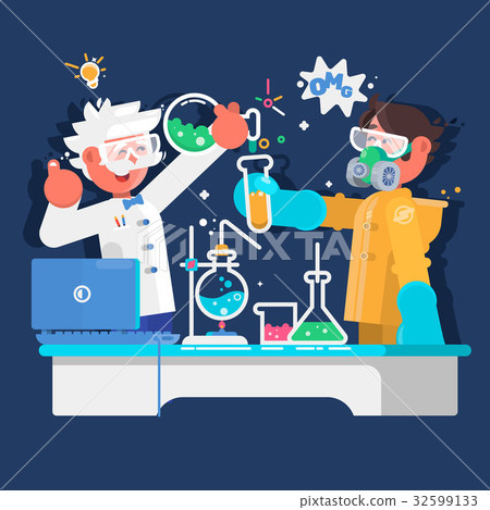 Laboratory assistants work in scientific medical Laboratory assistants work in scientific medical 32599133