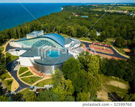 Aerial view of the Amber Hall theatre in resort 32599768