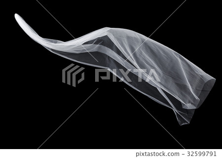 wedding white Bridal veil isolated on black 32599791