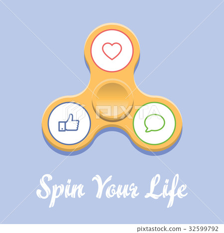 Fidget spinner trend vector drawn illustration. 32599792