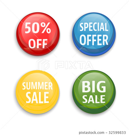 Sale buttons set isolated 32599833
