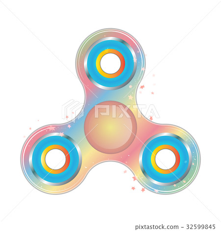 Hand fidget spinner toy. Galaxy design with stars. 32599845