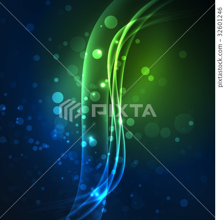Energy lines, glowing waves in the dark, vector Energy lines, glowing waves in the dark, vector 32601246