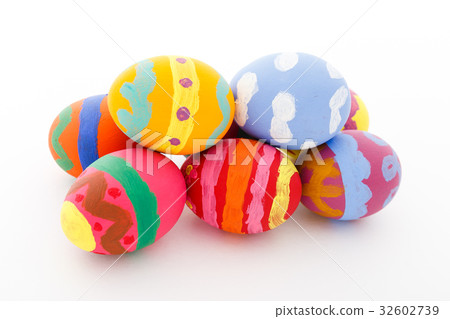Easter eggs on white background Easter eggs on white background 32602739