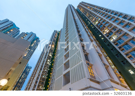 Residential building from low angle Residential building from low angle 32603136
