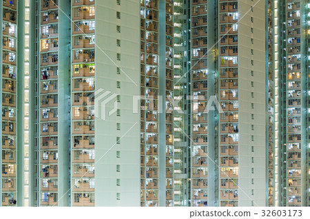 Building facade at night 32603173