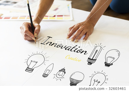 Illustration of creativity ideas light bulb Illustration of creativity ideas light bulb 32603461