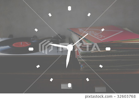 Music Clock Time Badge Banner Music Clock Time Badge Banner 32603768