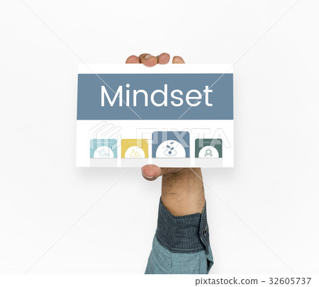 Hand holding network graphic overlay banner 32605737
