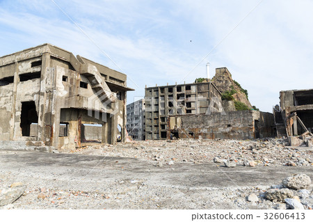 Abandoned Battleship island in Nagasaki 32606413