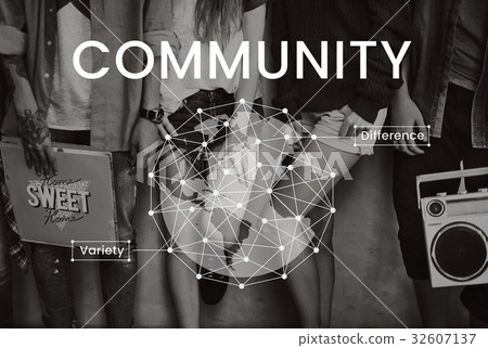People standing beside wall network graphic People standing beside wall network graphic 32607137