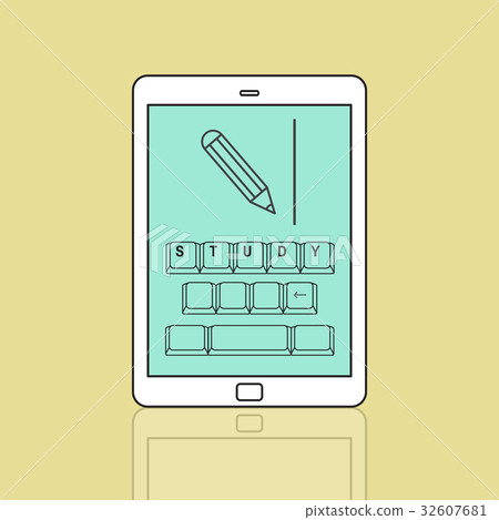 Illustration of insight education keyboard typing Illustration of insight education keyboard typing 32607681
