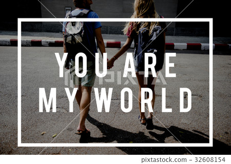 Friends Travel Backpacker Journey with Quote Graphic Friends Travel Backpacker Journey with Quote Graphic 32608154