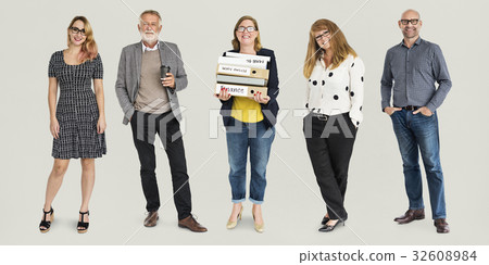 Group of Diversity Adult People Together Set Studio Isolated 32608984