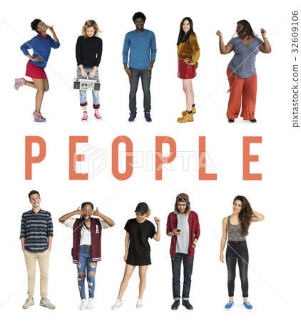 Diversity People Set Gesture Standing Together Studio Isolated Diversity People Set Gesture Standing Together Studio Isolated 32609106