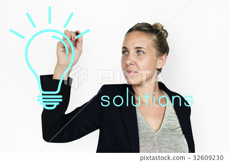 Ideas Light Bulb Think Create Graphic Word 32609230