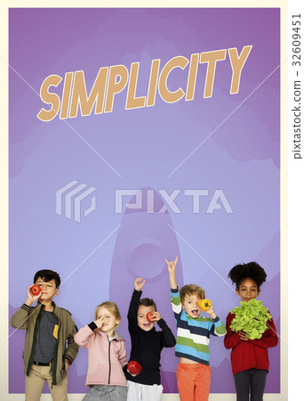 Group of school kids with aspiration word graphic Group of school kids with aspiration word graphic 32609451