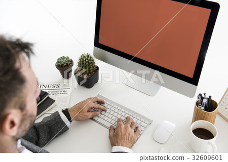 Man Working Hands Business Technology 32609601