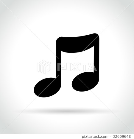 music note icon on white background - Stock Illustration [32609648] - PIXTA