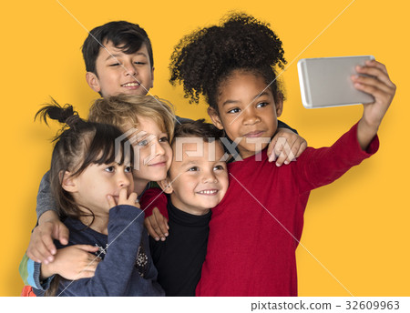 Little Children Taking Group Wefie Little Children Taking Group Wefie 32609963