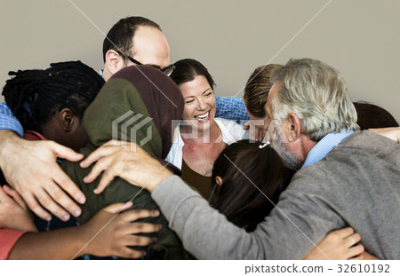 Diverse Group of People Together Studio Portrait Diverse Group of People Together Studio Portrait 32610192