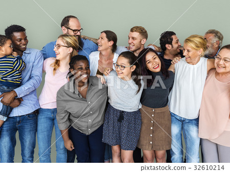 Diverse Group of People Together Studio Portrait 32610214