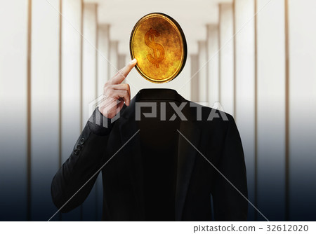 Businessman with Money Head Businessman with Money Head 32612020