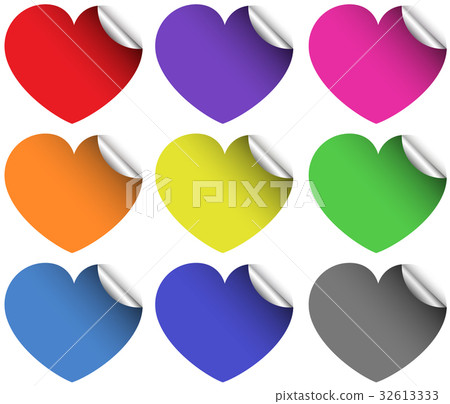 Heart stickers in different colors Heart stickers in different colors 32613333